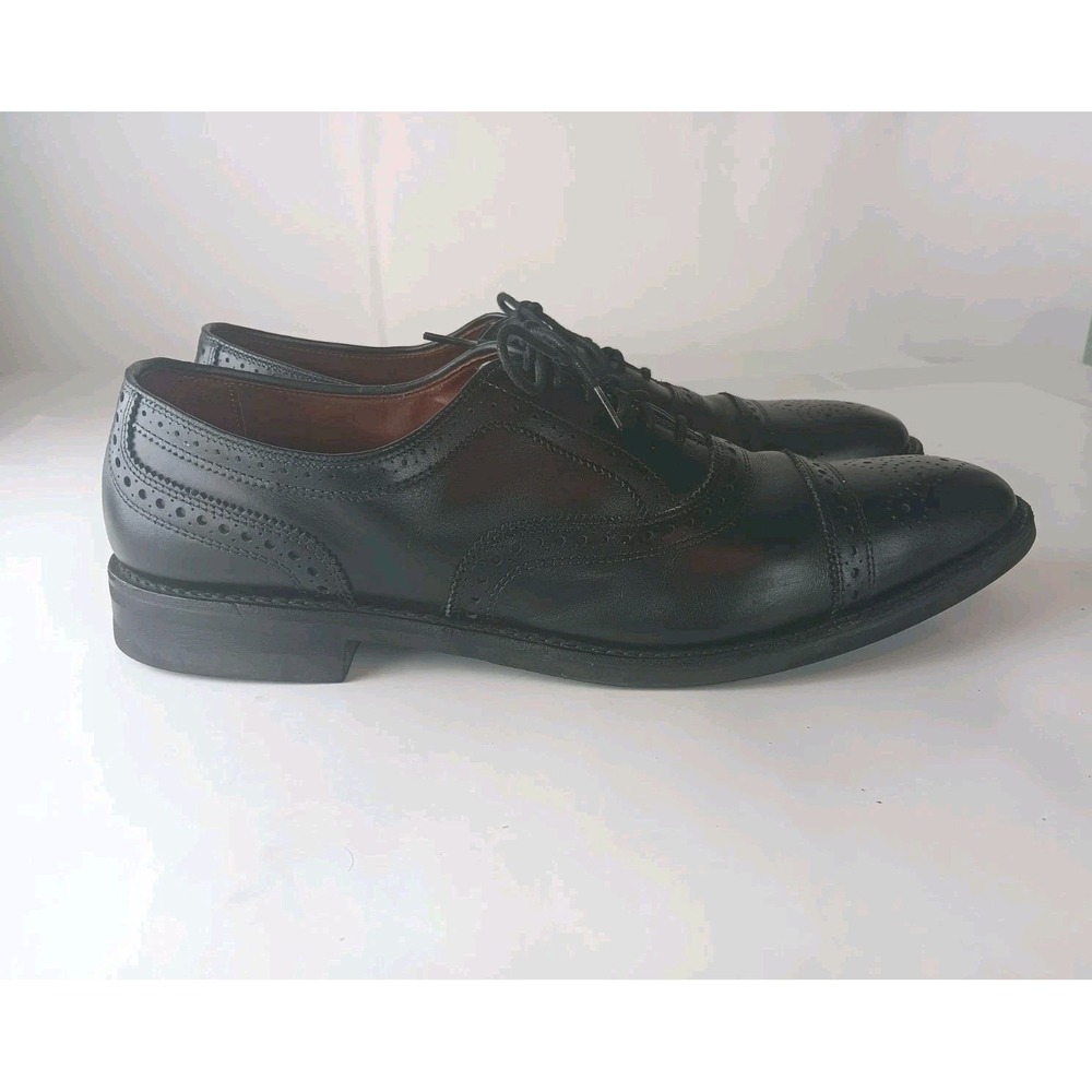 Allen Edmonds Strand Cap Toe Oxford Sze 14 Black Brogue Dress Shoes Made in USA